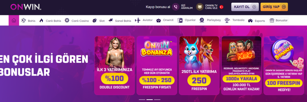 Onwin Yatırım Bonusları